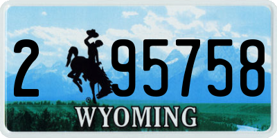 WY license plate 295758