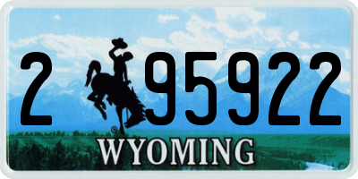 WY license plate 295922
