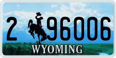 WY license plate 296006