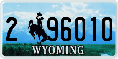 WY license plate 296010