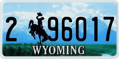 WY license plate 296017