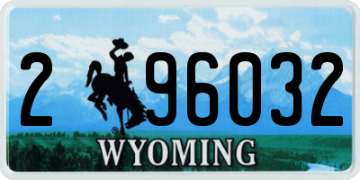 WY license plate 296032