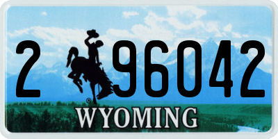 WY license plate 296042