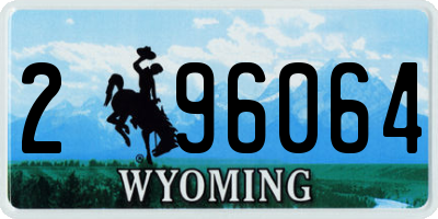 WY license plate 296064
