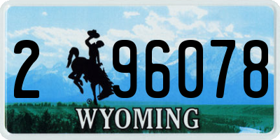 WY license plate 296078