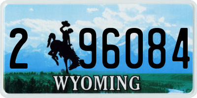 WY license plate 296084