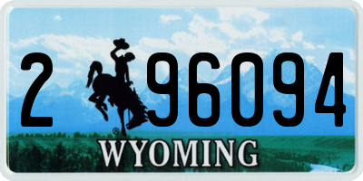 WY license plate 296094