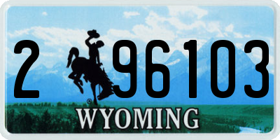 WY license plate 296103
