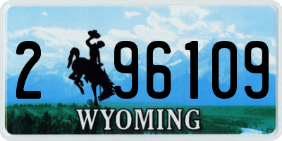 WY license plate 296109