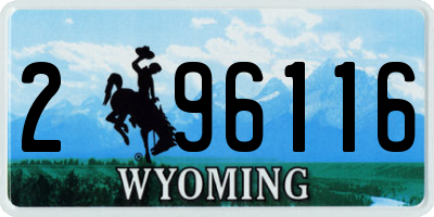 WY license plate 296116