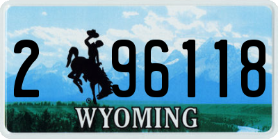 WY license plate 296118