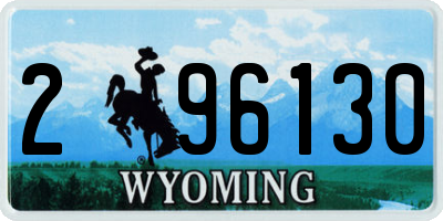WY license plate 296130