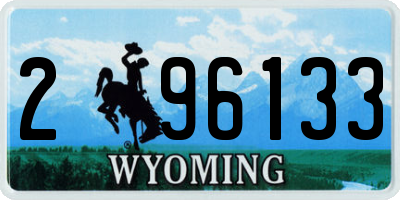 WY license plate 296133