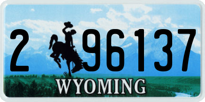 WY license plate 296137