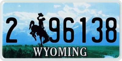 WY license plate 296138