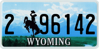 WY license plate 296142