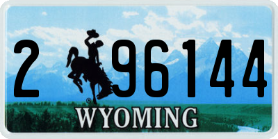 WY license plate 296144