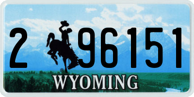WY license plate 296151