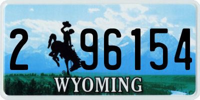 WY license plate 296154