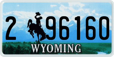 WY license plate 296160