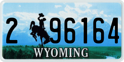 WY license plate 296164