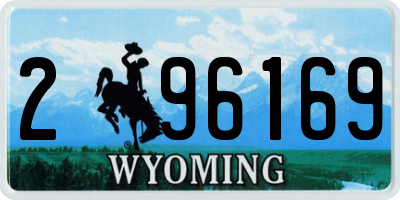 WY license plate 296169