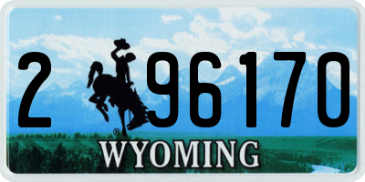 WY license plate 296170
