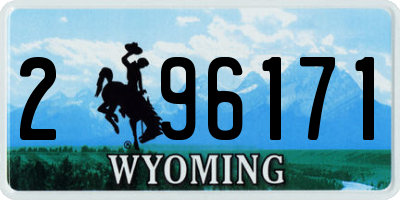 WY license plate 296171