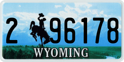 WY license plate 296178