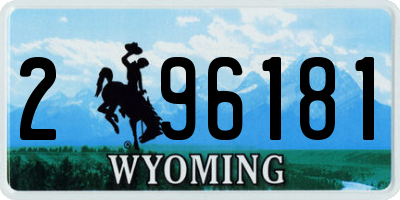 WY license plate 296181