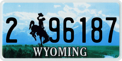 WY license plate 296187