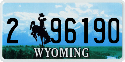 WY license plate 296190