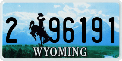 WY license plate 296191