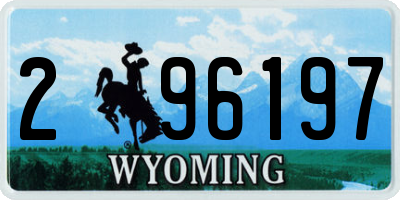 WY license plate 296197