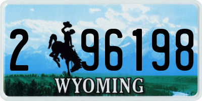 WY license plate 296198