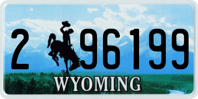 WY license plate 296199