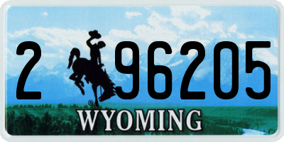WY license plate 296205
