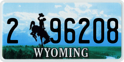 WY license plate 296208
