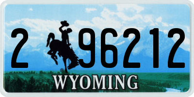 WY license plate 296212