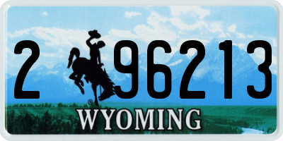 WY license plate 296213