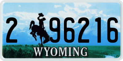 WY license plate 296216