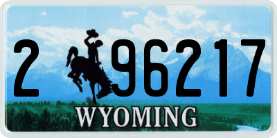 WY license plate 296217