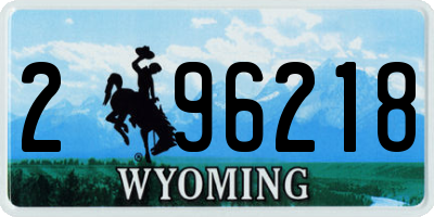 WY license plate 296218