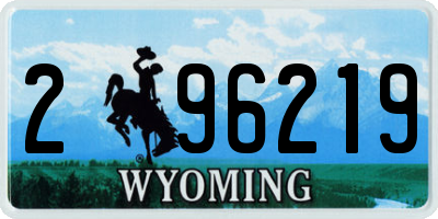 WY license plate 296219