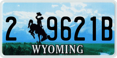 WY license plate 29621B