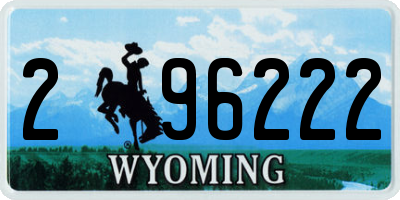 WY license plate 296222