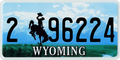 WY license plate 296224