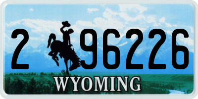 WY license plate 296226