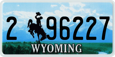 WY license plate 296227