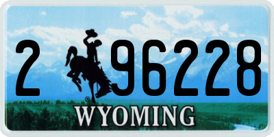 WY license plate 296228